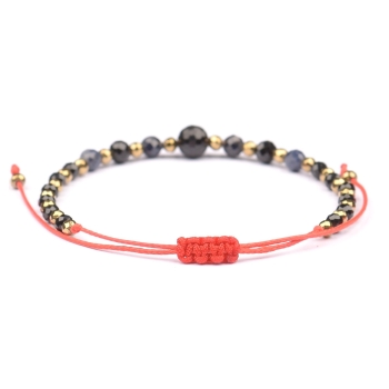 Bransoletka celebrytka czarny TURMALIN SZAFIR HEMATYT ochrona i optymizm